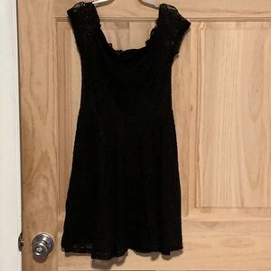 Black Off Shoulders Mini Dress